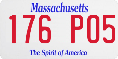 MA license plate 176PO5
