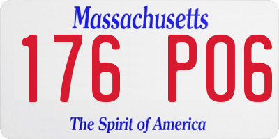 MA license plate 176PO6