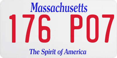 MA license plate 176PO7