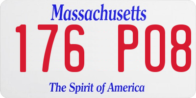 MA license plate 176PO8