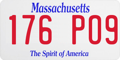 MA license plate 176PO9