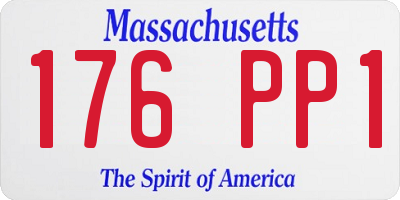 MA license plate 176PP1
