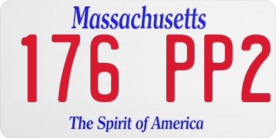 MA license plate 176PP2