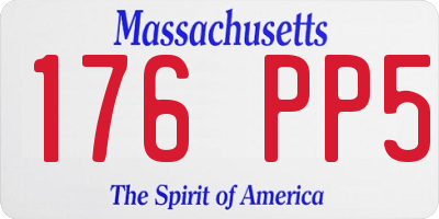 MA license plate 176PP5