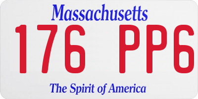 MA license plate 176PP6