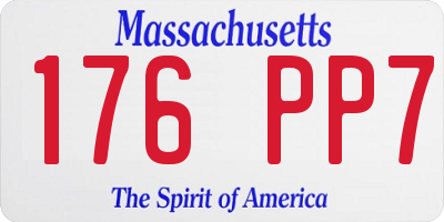 MA license plate 176PP7