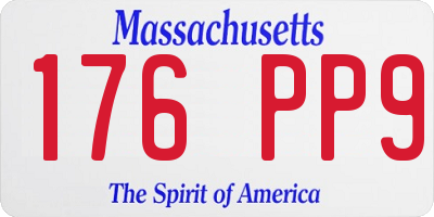 MA license plate 176PP9