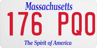 MA license plate 176PQ0