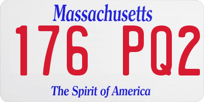 MA license plate 176PQ2