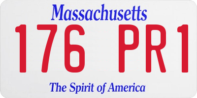 MA license plate 176PR1