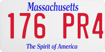 MA license plate 176PR4