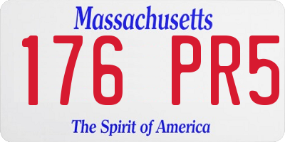 MA license plate 176PR5