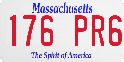 MA license plate 176PR6