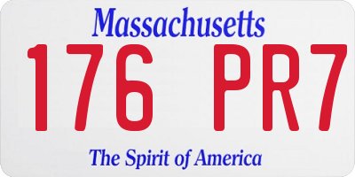 MA license plate 176PR7
