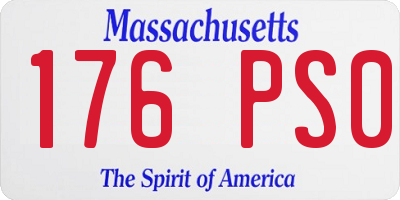 MA license plate 176PS0