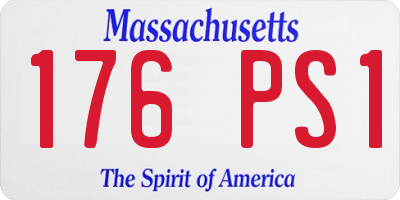 MA license plate 176PS1