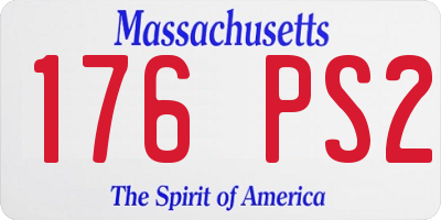 MA license plate 176PS2