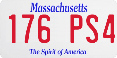 MA license plate 176PS4