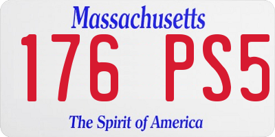 MA license plate 176PS5