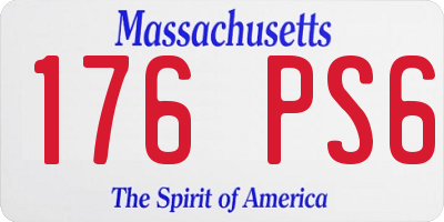 MA license plate 176PS6