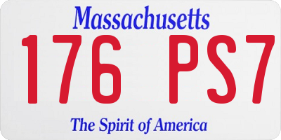 MA license plate 176PS7