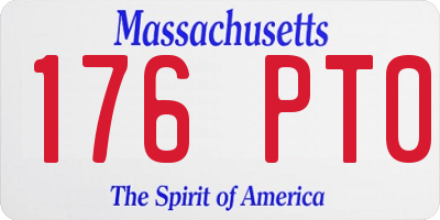 MA license plate 176PT0