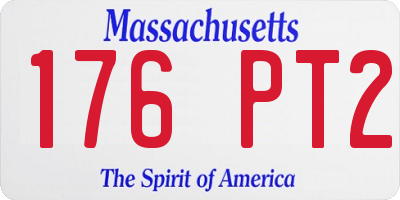 MA license plate 176PT2
