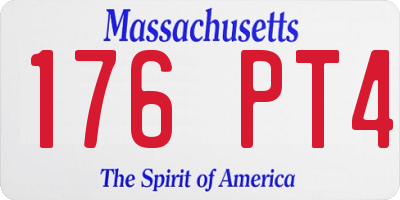 MA license plate 176PT4
