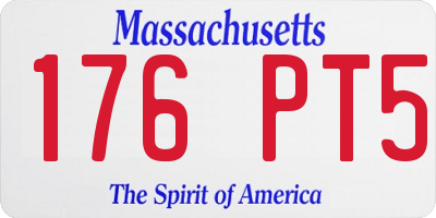 MA license plate 176PT5