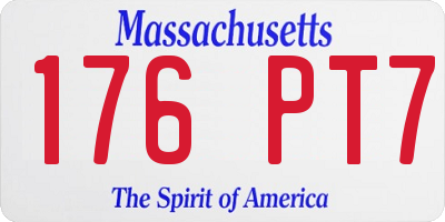 MA license plate 176PT7