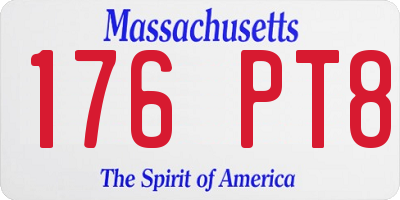 MA license plate 176PT8