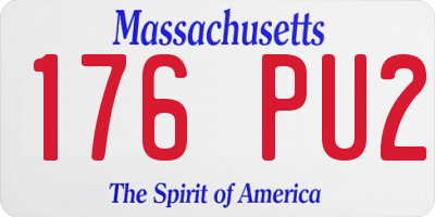 MA license plate 176PU2