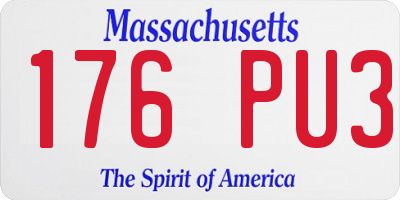 MA license plate 176PU3