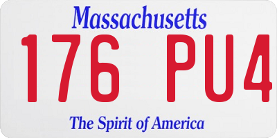 MA license plate 176PU4
