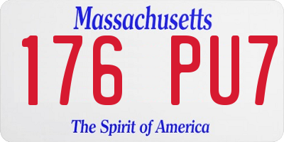 MA license plate 176PU7