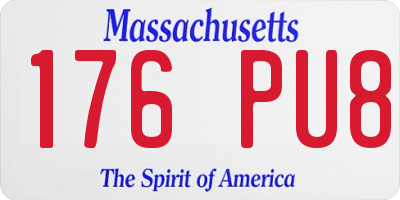 MA license plate 176PU8