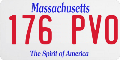 MA license plate 176PV0