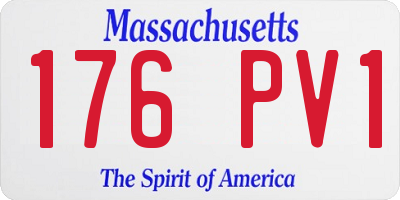 MA license plate 176PV1