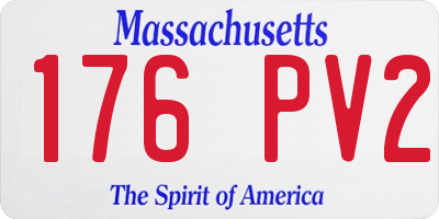 MA license plate 176PV2