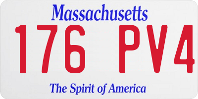 MA license plate 176PV4