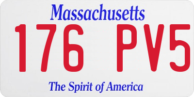 MA license plate 176PV5
