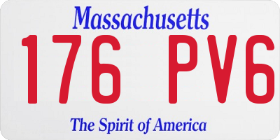 MA license plate 176PV6