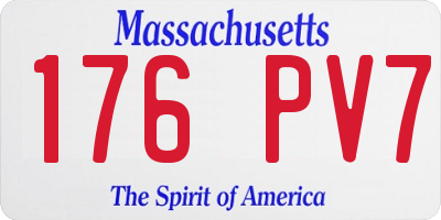 MA license plate 176PV7