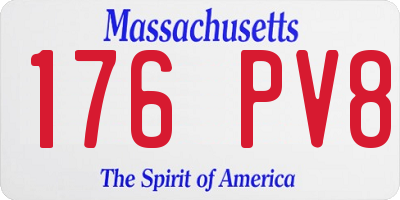 MA license plate 176PV8