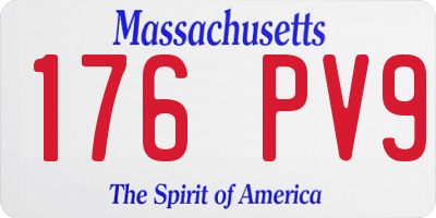 MA license plate 176PV9