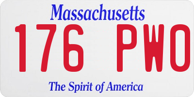 MA license plate 176PW0
