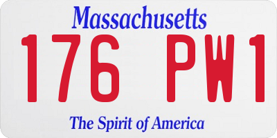 MA license plate 176PW1