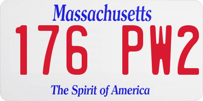 MA license plate 176PW2
