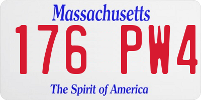 MA license plate 176PW4