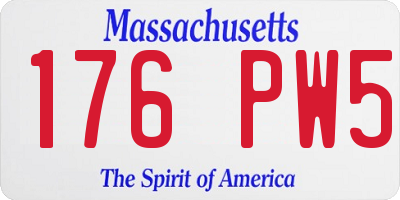 MA license plate 176PW5